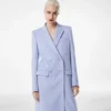 Abrigo cruzado de lana ligera de doble cara Abrigo cruzado de lana ligera de doble cara