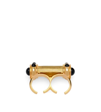 Anillo de latón y cabujones de cristal