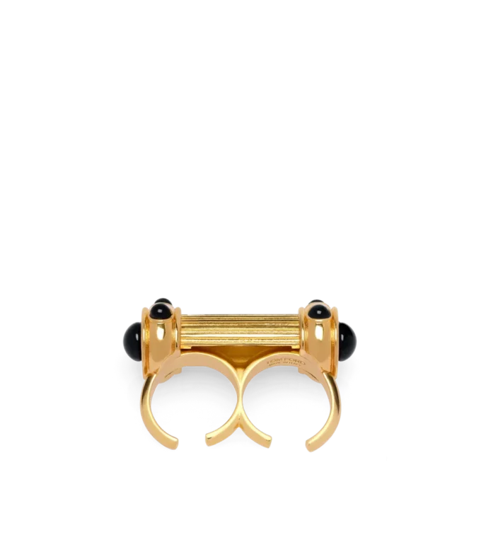 Anillo de latón y cabujones de cristal Anillo de latón y cabujones de cristal