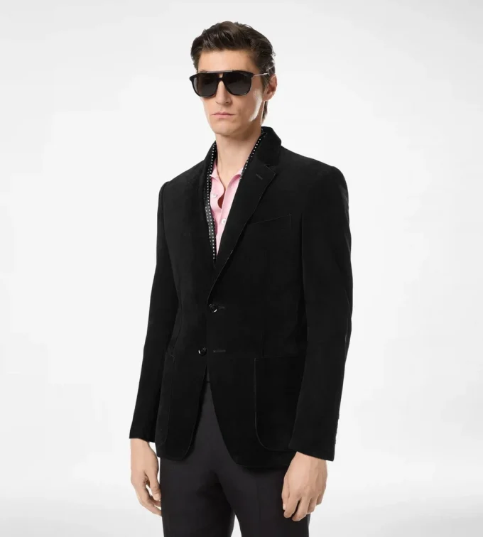 Blazer sartorial de ante de cachemira