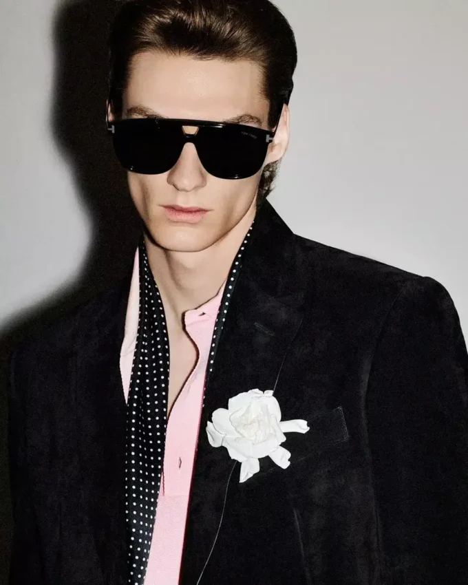 Blazer sartorial de ante de cachemira