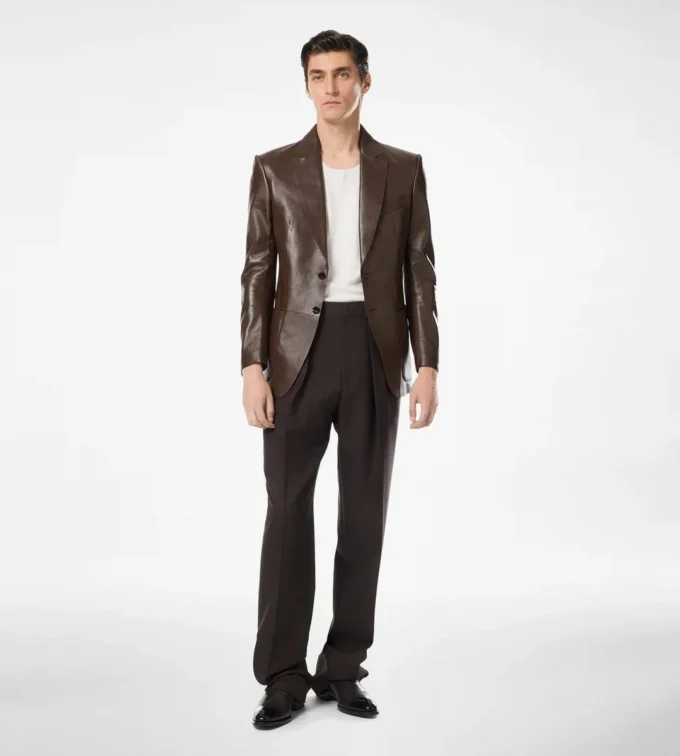 Blazer sartorial de napa plongé suave Blazer sartorial de napa plongé suave