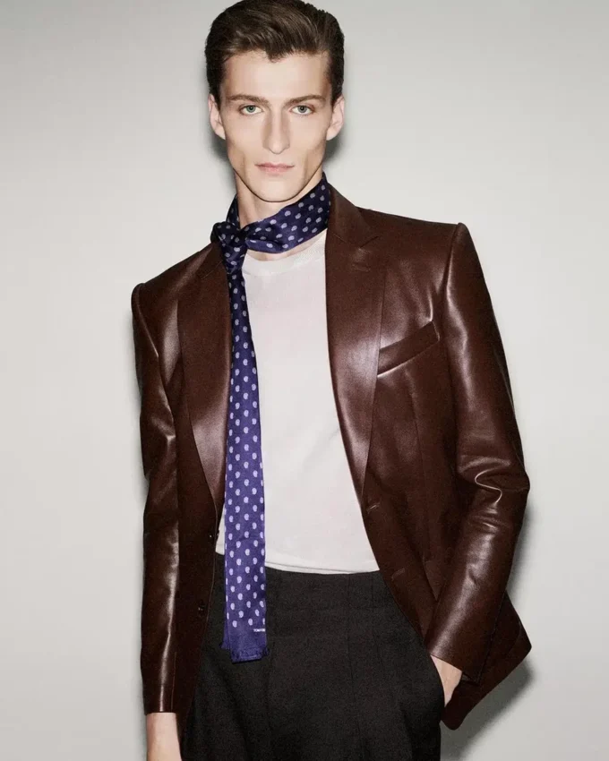 Blazer sartorial de napa plongé suave Blazer sartorial de napa plongé suave