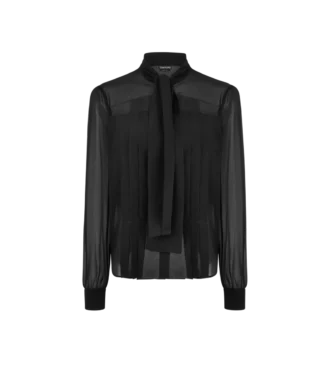 Blusa de manga larga con detalle plisado