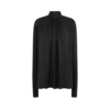 Blusa de manga larga de georgette de seda lavada