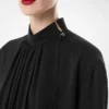 Blusa de manga larga de georgette de seda lavada