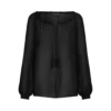 Blusa de seda de manga larga con cordones