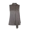 Blusa de seda sin mangas con lavalier Blusa de seda sin mangas con lavalier