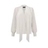 Blusa Lavalliere de manga larga y cuello en V Blusa Lavalliere de manga larga y cuello en V