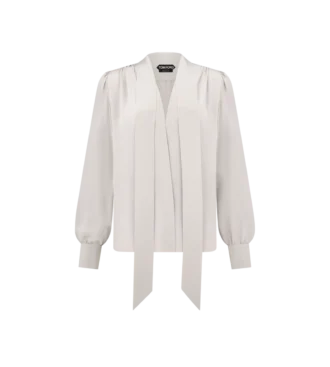Blusa Lavalliere de manga larga y cuello en V