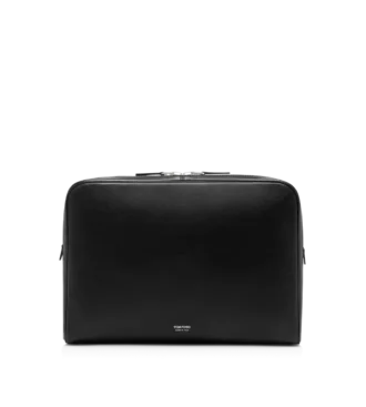 Bolsa minimalista para computadora portátil de piel granulada