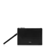 Bolsa minimalista y delgada de piel granulada con correa para la muñeca Bolsa minimalista y delgada de piel granulada con correa para la muñeca