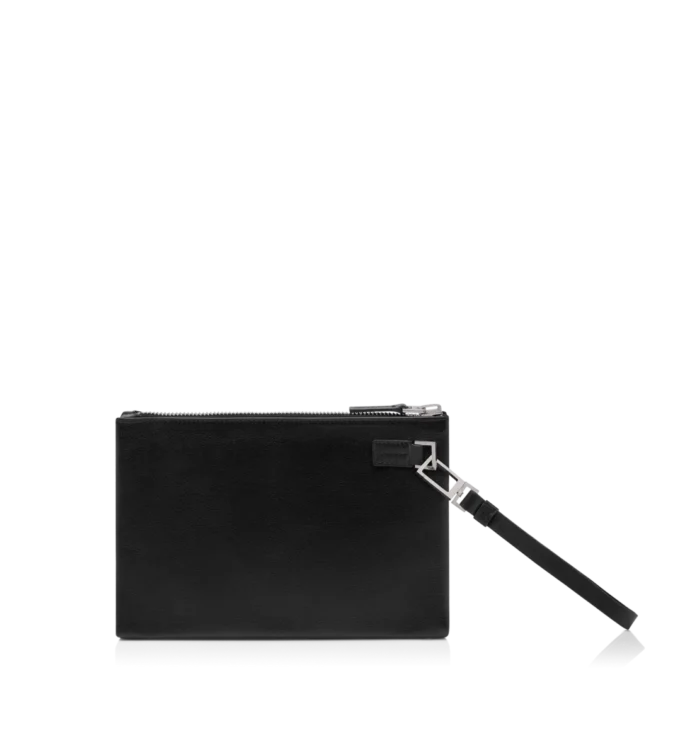 Bolsa minimalista y delgada de piel granulada con correa para la muñeca Bolsa minimalista y delgada de piel granulada con correa para la muñeca