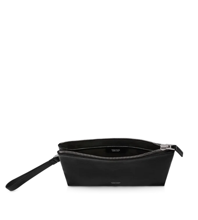 Bolsa minimalista y delgada de piel granulada con correa para la muñeca Bolsa minimalista y delgada de piel granulada con correa para la muñeca