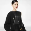Bolso bandolera Aube E/W de piel granulada flexible