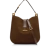 Bolso bandolera grande Tara de piel de ante y piel lisa Bolso bandolera grande Tara de piel de ante y piel lisa