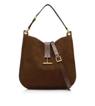 Bolso bandolera grande Tara de piel de ante y piel lisa
