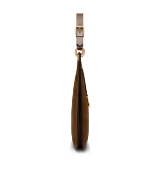 Bolso bandolera grande Tara de piel de ante y piel lisa