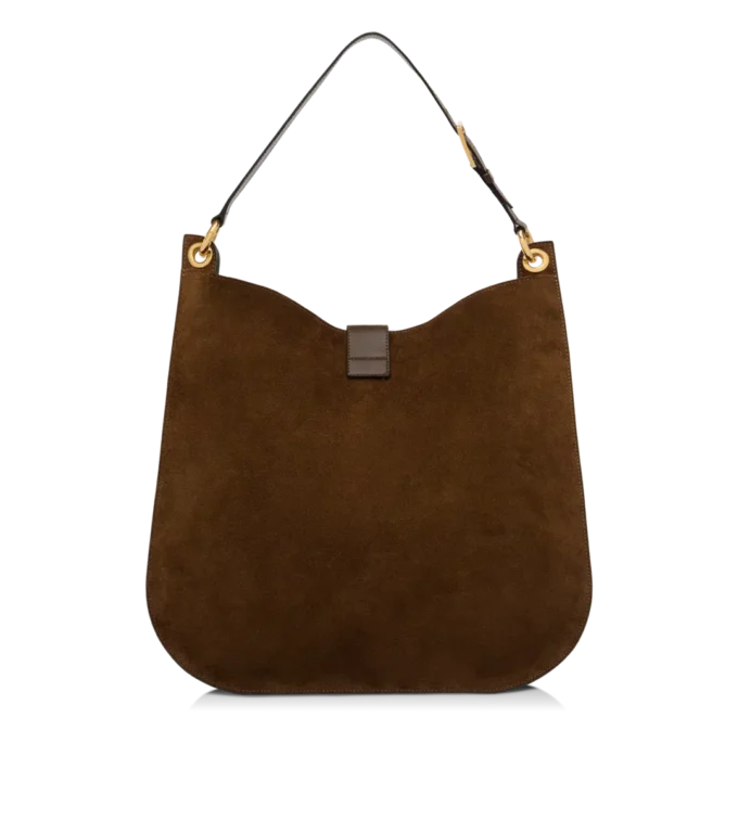 Bolso bandolera grande Tara de piel de ante y piel lisa Bolso bandolera grande Tara de piel de ante y piel lisa