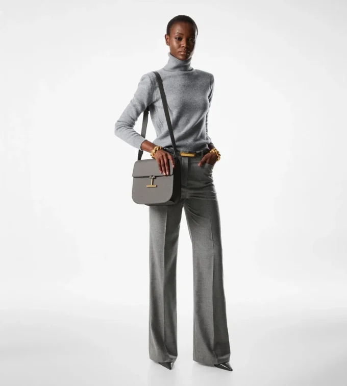 Bolso bandolera mediano Tara de piel granulada Bolso bandolera mediano Tara de piel granulada