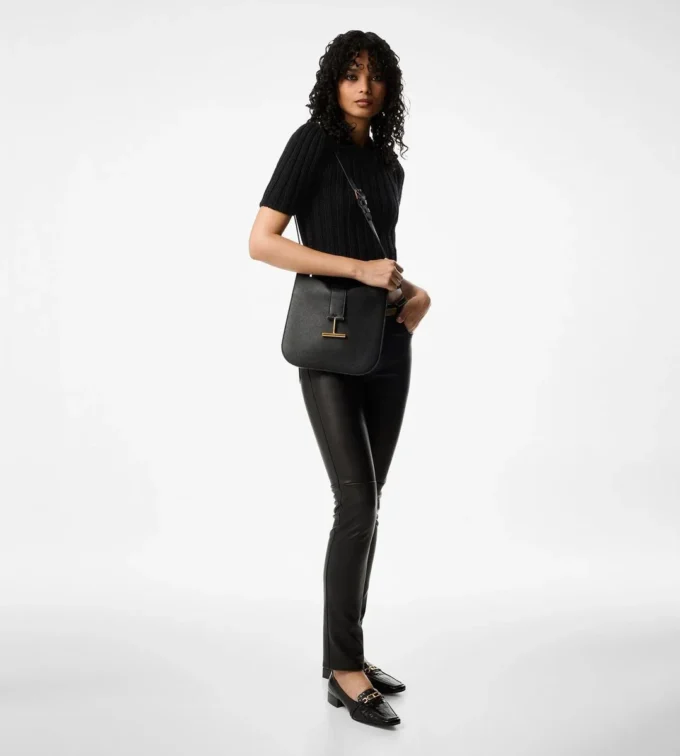 Bolso bandolera pequeño Tara de piel granulada Bolso bandolera pequeño Tara de piel granulada