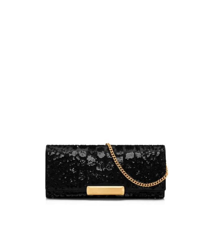 Bolso de mano Bar con bordado de lentejuelas efecto cocodrilo