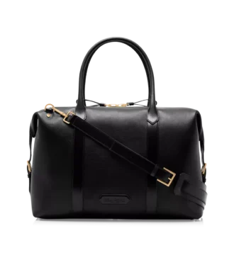 Bolso de viaje con hebilla lateral de piel lisa
