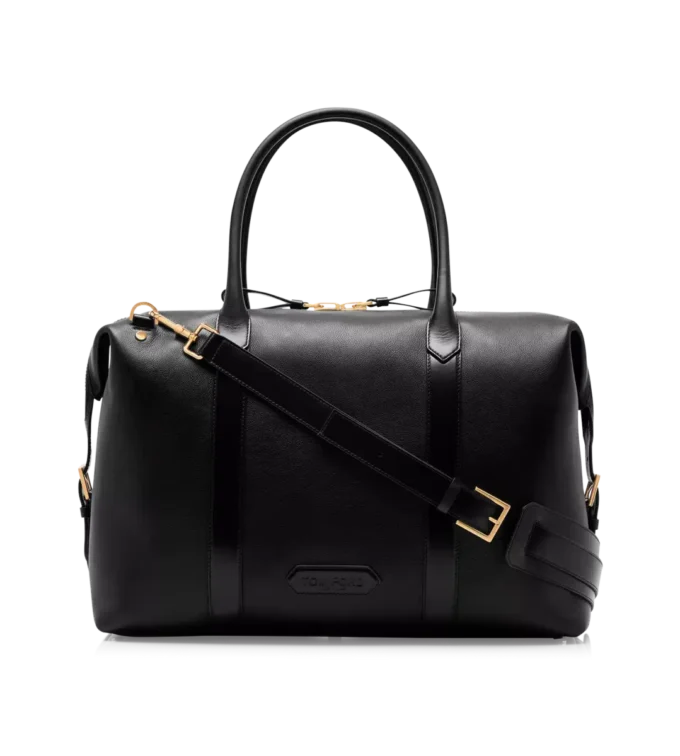 Bolso de viaje con hebilla lateral de piel lisa