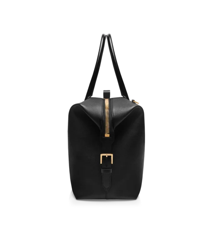 Bolso de viaje con hebilla lateral de piel lisa