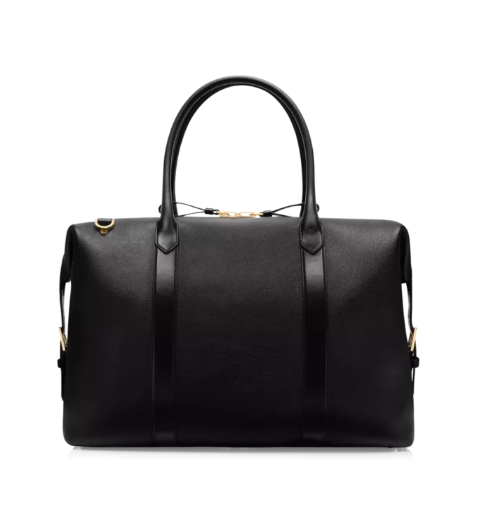 Bolso de viaje con hebilla lateral de piel lisa