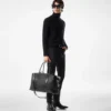 Bolso de viaje con hebilla lateral de piel lisa