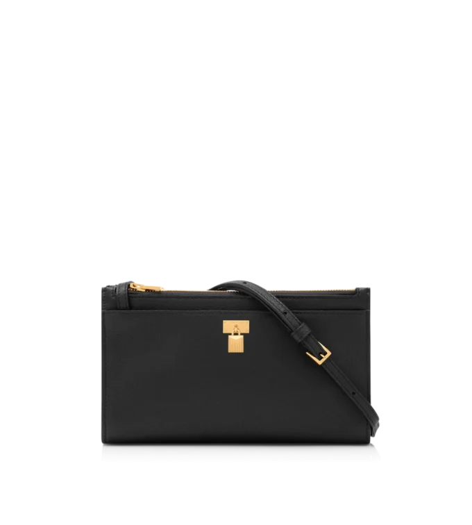 Bolso mini con candado de piel natural con correa