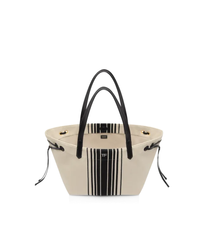 Bolso tote grande de jacquard a rayas Bolso tote grande de jacquard a rayas