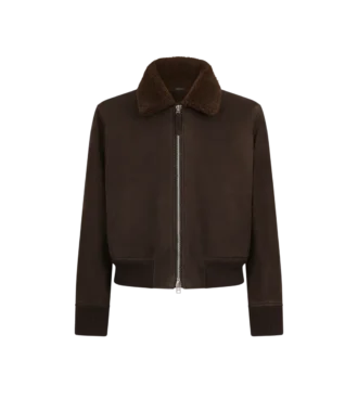 Bomber de vuelo de nubuck y piel de oveja