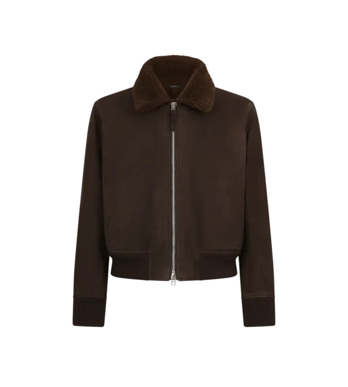 Bomber de vuelo de nubuck y piel de oveja Bomber de vuelo de nubuck y piel de oveja
