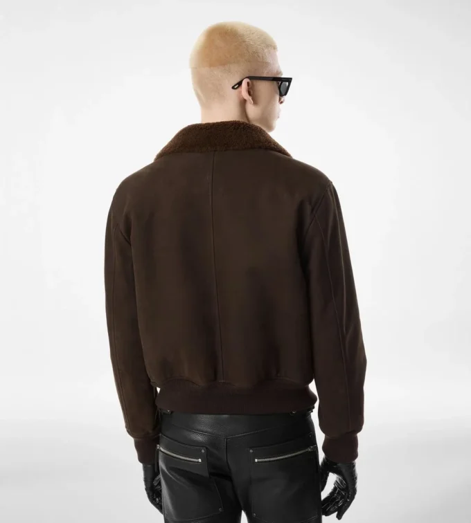 Bomber de vuelo de nubuck y piel de oveja Bomber de vuelo de nubuck y piel de oveja