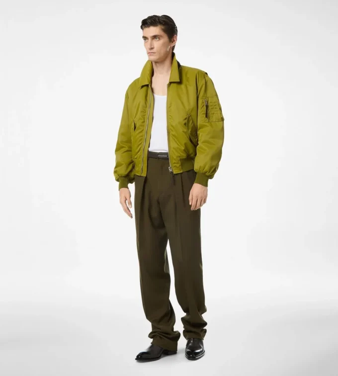 Bomber de vuelo de nylon satinado Bomber de vuelo de nylon satinado