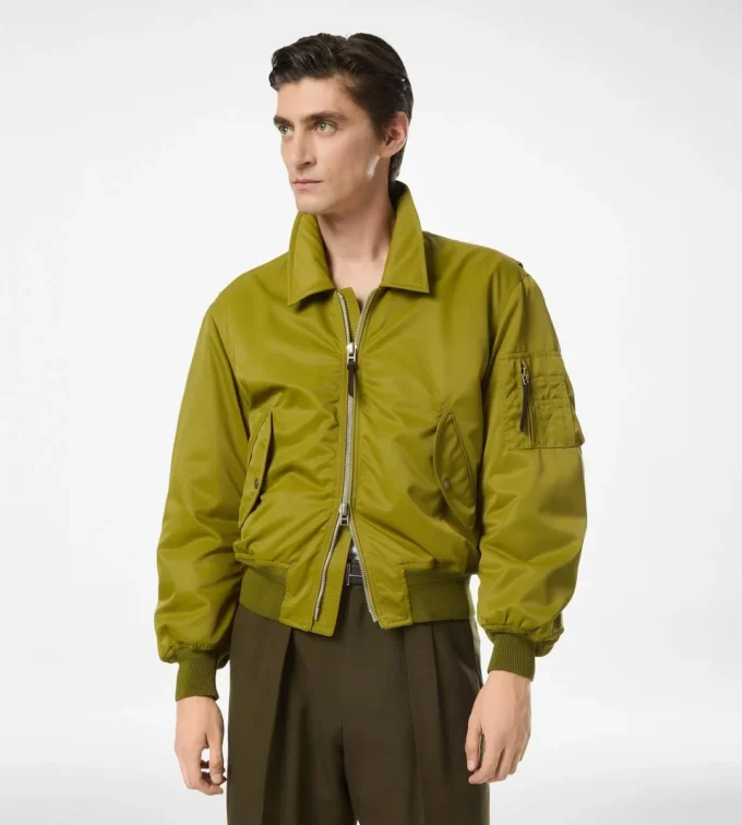 Bomber de vuelo de nylon satinado Bomber de vuelo de nylon satinado