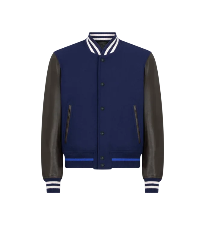 Bomber universitario con mangas de piel Bomber universitario con mangas de piel