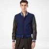 Bomber universitario con mangas de piel Bomber universitario con mangas de piel