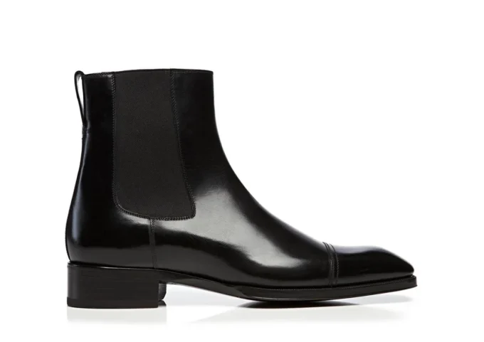Botas Chelsea con puntera de cuero Gianni