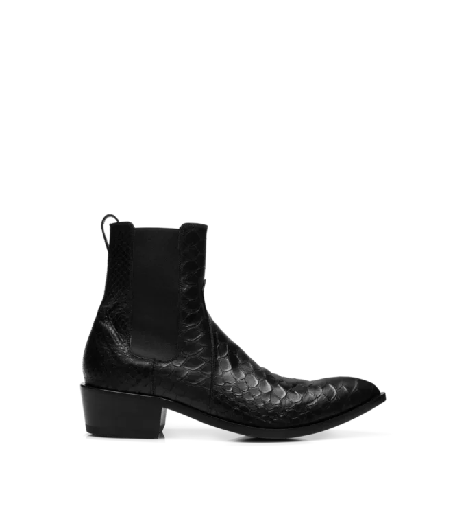 Botas Chelsea de pitón estampadas mate Botas Chelsea de pitón estampadas mate
