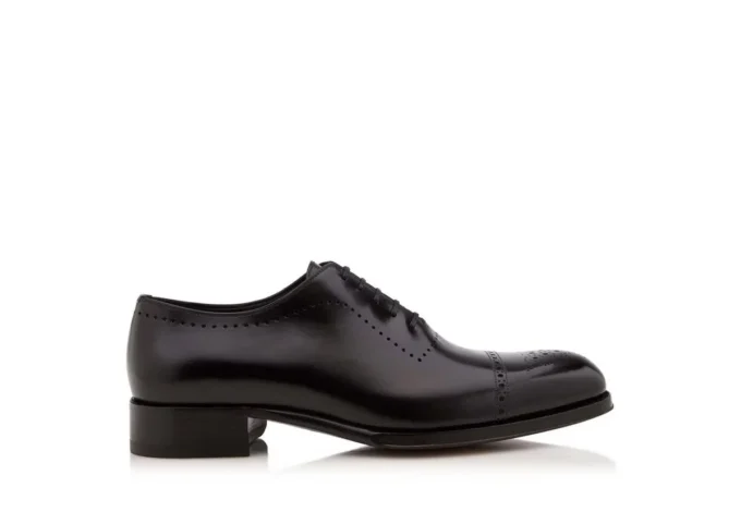 Botas con cordones Edgar Brogue de cuero bruñido