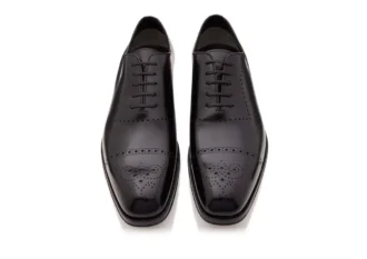 Botas con cordones Edgar Brogue de cuero bruñido