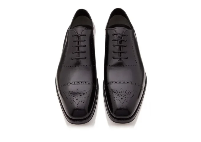 Botas con cordones Edgar Brogue de cuero bruñido
