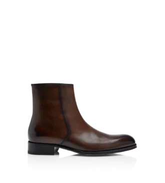 Botas con cremallera Elkan de piel pulida