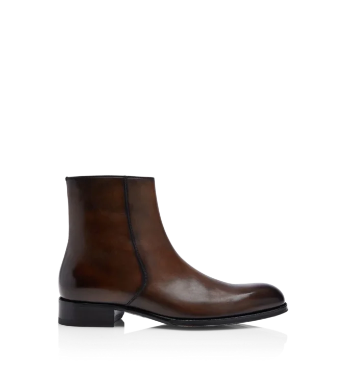 Botas con cremallera Elkan de piel pulida Botas con cremallera Elkan de piel pulida