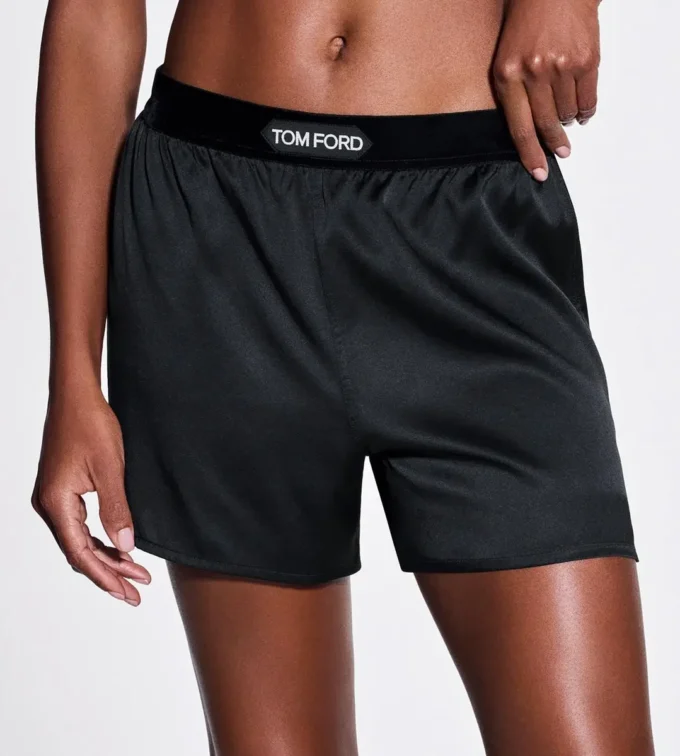 Boxers de satén de seda elástico