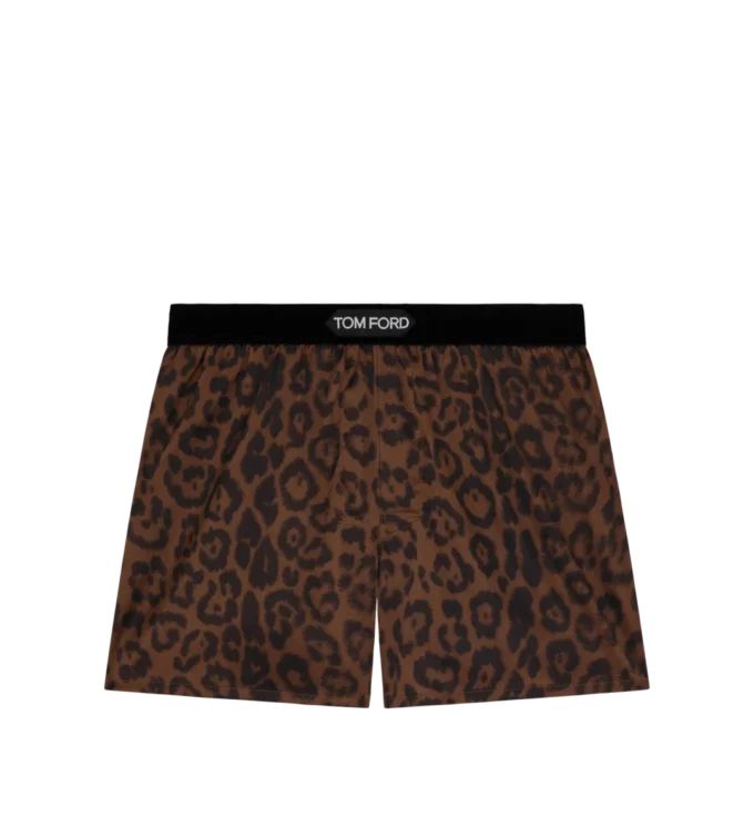 Boxers de seda con estampado de guepardo Boxers de seda con estampado de guepardo