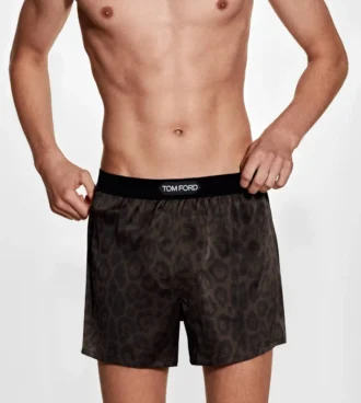 Boxers de seda con estampado de guepardo Boxers de seda con estampado de guepardo